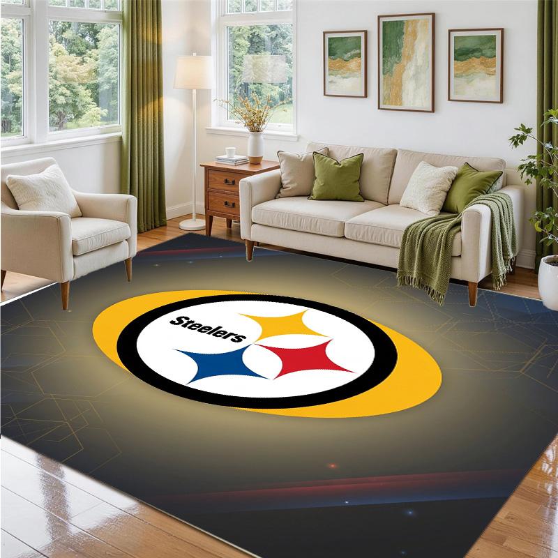 Covor din Catifea Cristal cu Design Pittsburgh Steelers Covoraș Decorativ Moale pentru Dormitor Intrare