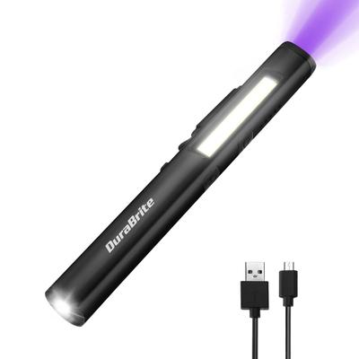 DuraBrite Handheld LED COB 365nm UV USB Compact and Ideal for Mineral and Fluorescent Brightener Black Flashlight, Flashlight, Penlight, Floodlight,
