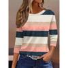 Womens Round Neck 3D Dinosaur Print Tee - Casual Fit 7/8 Sleeve 2025