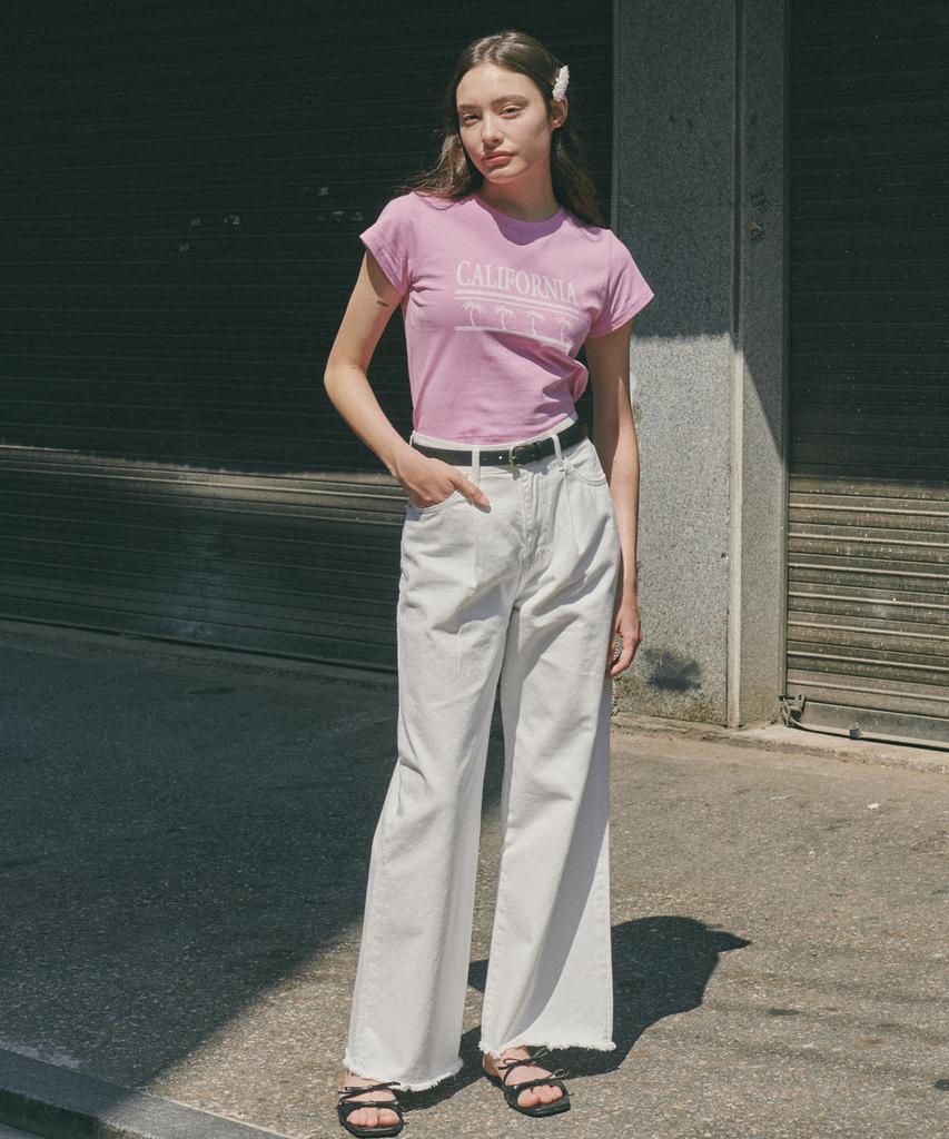 Soire Wide Tuck Denim - White