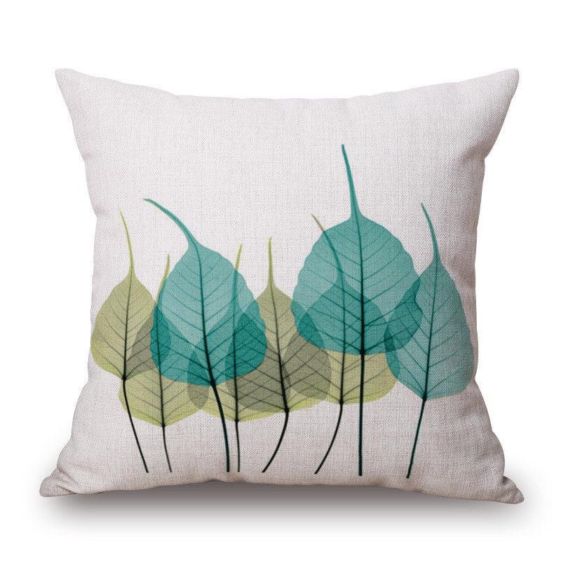 Elegantes 18x18'' Tuschegemälde Blumen Baumwolle Leinen Kissenbezug für stilvolles Sofakissen