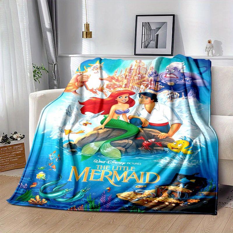 The Little Mermaid Cartoon Blanket, Short Plush Cute Warm Blanket, Living Room Home Decoration Sofa Four Seasons Travel