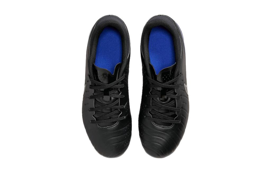 Nike Tiempo Legend 10 Hard Ground Slip Resistant Abrasion Resistant Cushioning Low Top Kids' Soccer Shoes Black Blue DV4349-040