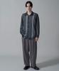WEGO Striped Mesh Big Long Size Gray Men's Shirt, Sleeve, Summer/Autumn Clothing, Streetwear, Gift, M,
