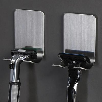 Rasiererhalter aus Edelstahl 304 für die Rasur von Männern, Rasiererregal, Badezimmer, Viskose-Rasierhaken, Wandmontage, selbstklebender Aufbewahrungsständer