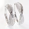 Exquisite Shiny Synthetic Zircon Hoop Earrings Women's Elegant Concise Style Daily Versatile Banquet Jewelry Accessories