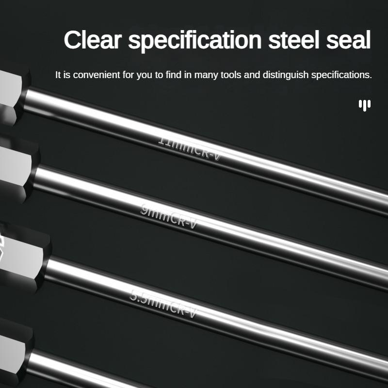 Hexagonal Socket Screwdriver 5-14mm Multi-size Wrenches Nut Driver for Automotive Mechanical Home Repair Hex Key Hand Tools