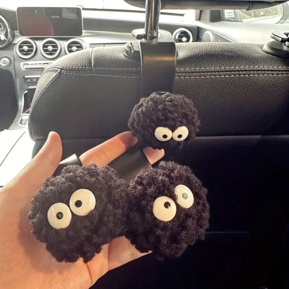 

Auto Organizer Car Seat Back Hidden Hook Small Coal Ball Plush Ball Car Seat Hook Decorative
