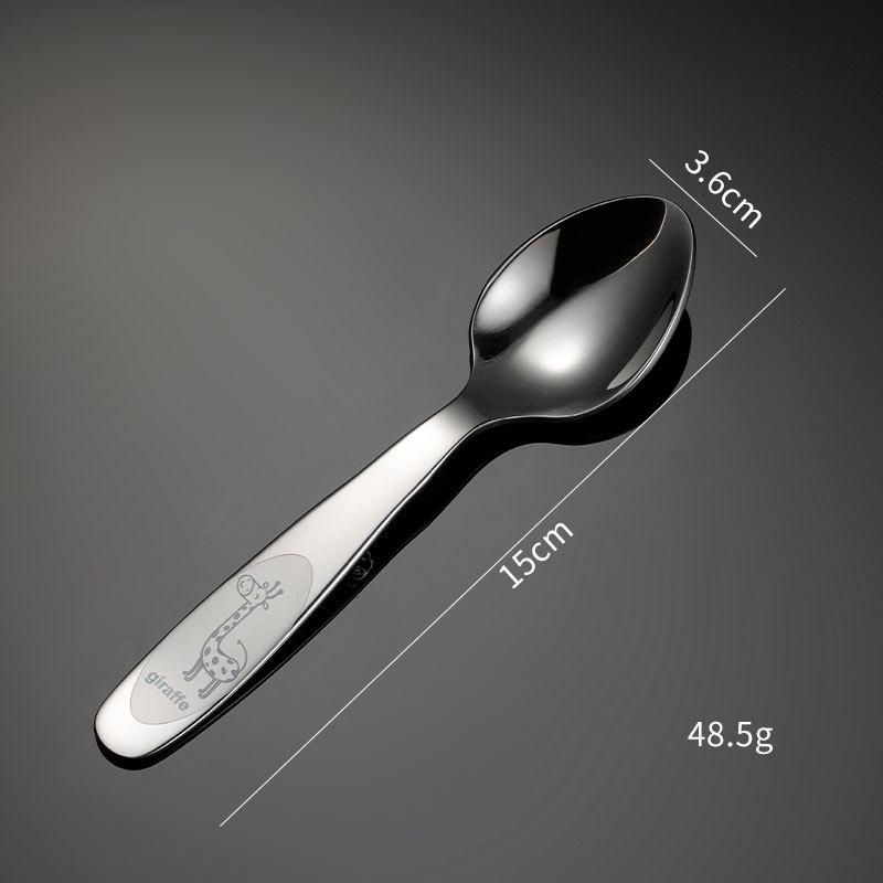 Roztomilá sada příborů z nerezové oceli 304 pro děti se žirafím vzorem lžíce vidlička nůž čajová lžička jídelní nádobí vhodné do myčky