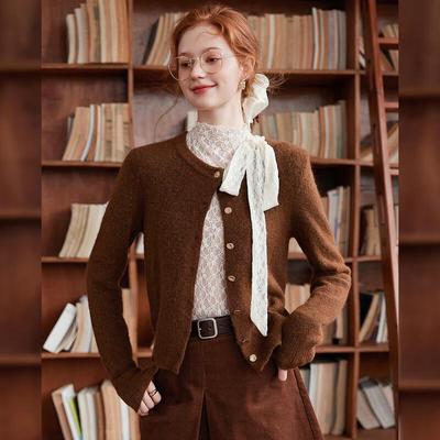 Bailuyu Damen Eleganter Kurzer Strickcardigan