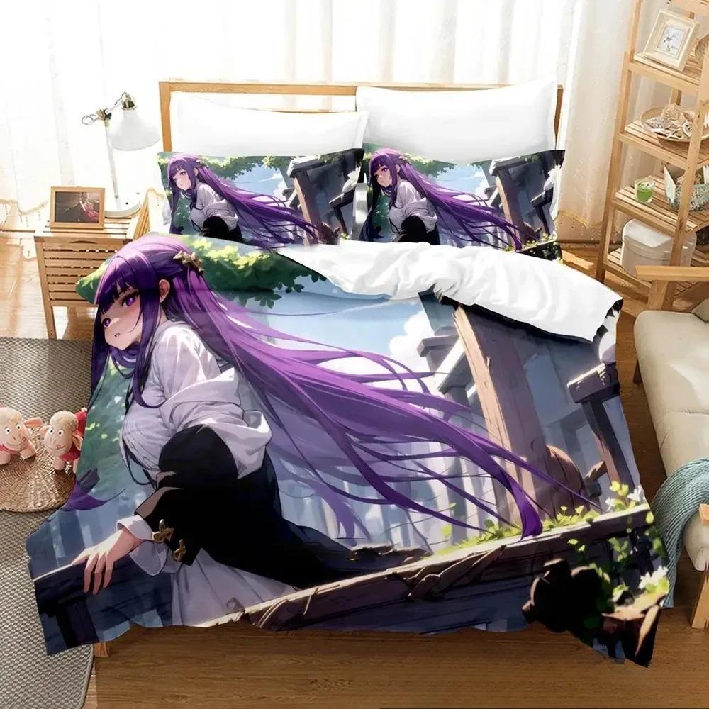 3D Print Anime Frieren Bedding CollectionDuvet Cover Comforter Bed Collection Quilt Cover PillowcaseKing Queen Twin Size Boys Girls Adultse