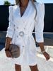 2023 Double-Breasted Lapel Suit Jacket Dress with Belt