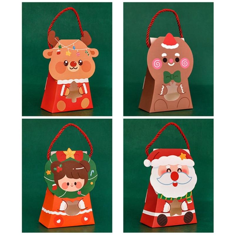 Festive Christmas Gift Boxes 10pcs Chocolate Candy Packaging Bags for Home Decor