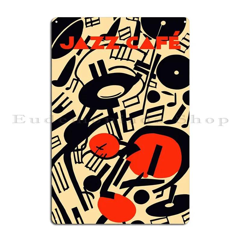 Retro Jazz Cafe Poster Metal Sign Club Print Garage Club Wall Decor Party Club Tin Sign Poster 20X30CM