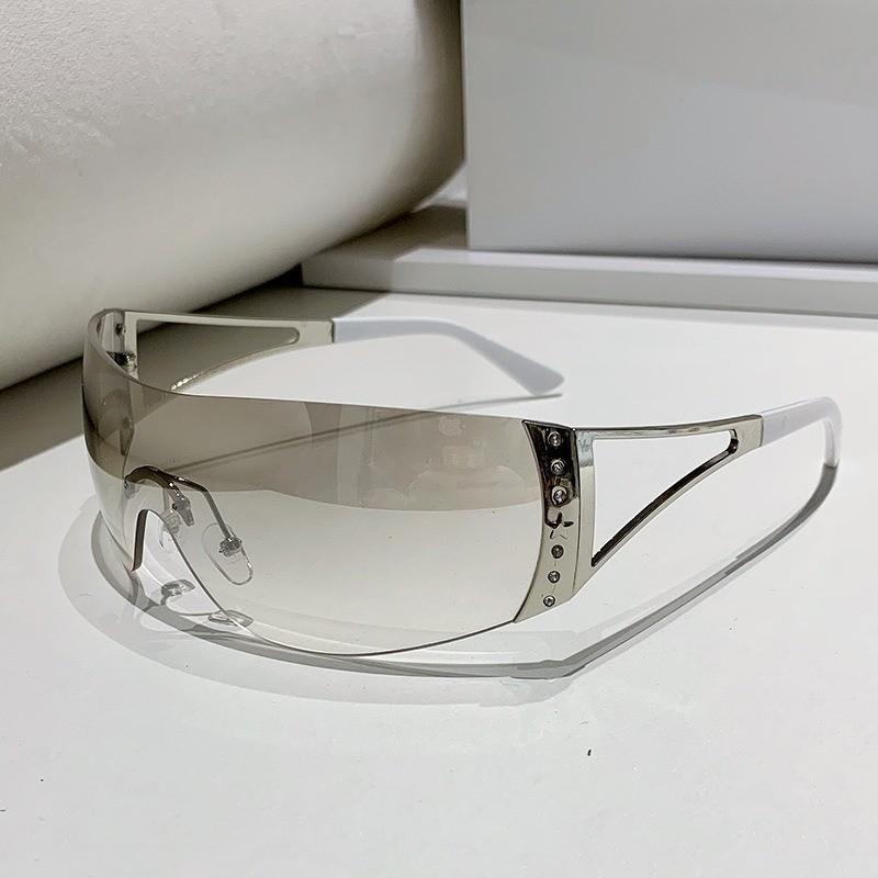 Occhiali da Sole Y2k con Montatura Ovale e Protezione UV400 per Uscite Estive