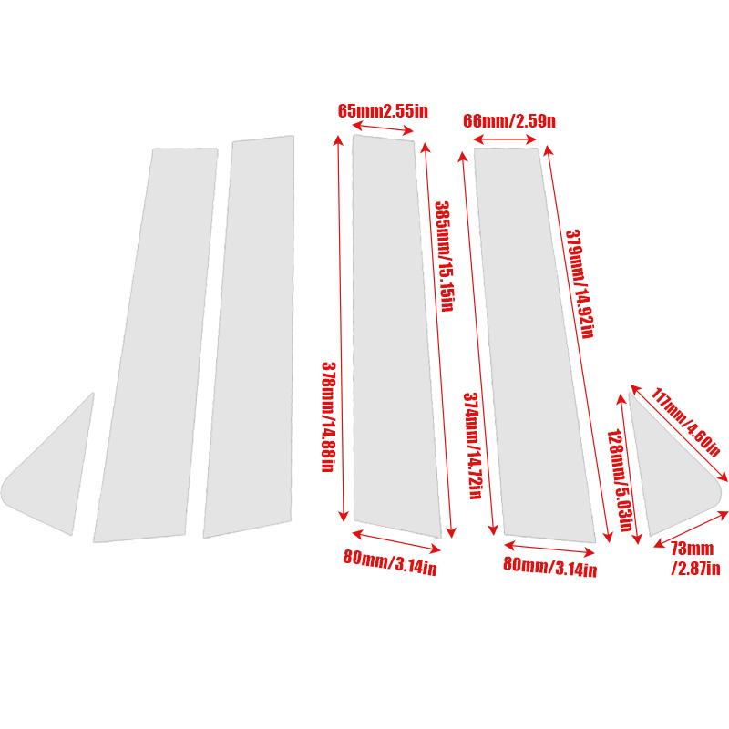 6Pcs Chrome Plated Pillar Posts Stickers Car Window Exterior Posts Trim Cover For Chevrolet TrailBlazer (crossover) 2021-2024