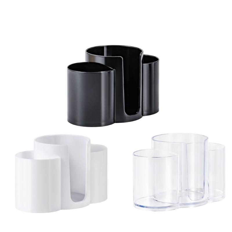 3 in 1 Plastic Makeup Cotton Pad Holder Vertical Space Saving Organizers for Tidying Table Accessories