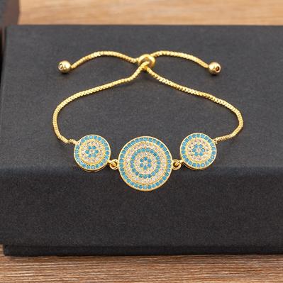 

Nidin New Fashion AAA Cubic Zirconia Round Shape Bracelet Shiny Crystal Adjustable Bangles Nice Gift Party Jewelry for Female