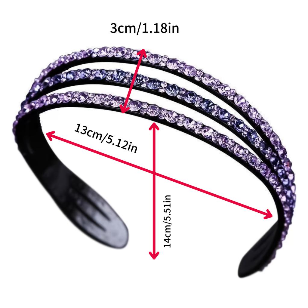 Three Drainage Drill Wide-brimmed Hairband, Super Flash Rhinestone Hairpin Temperament Headdress Hair Grottoes Headband Female.