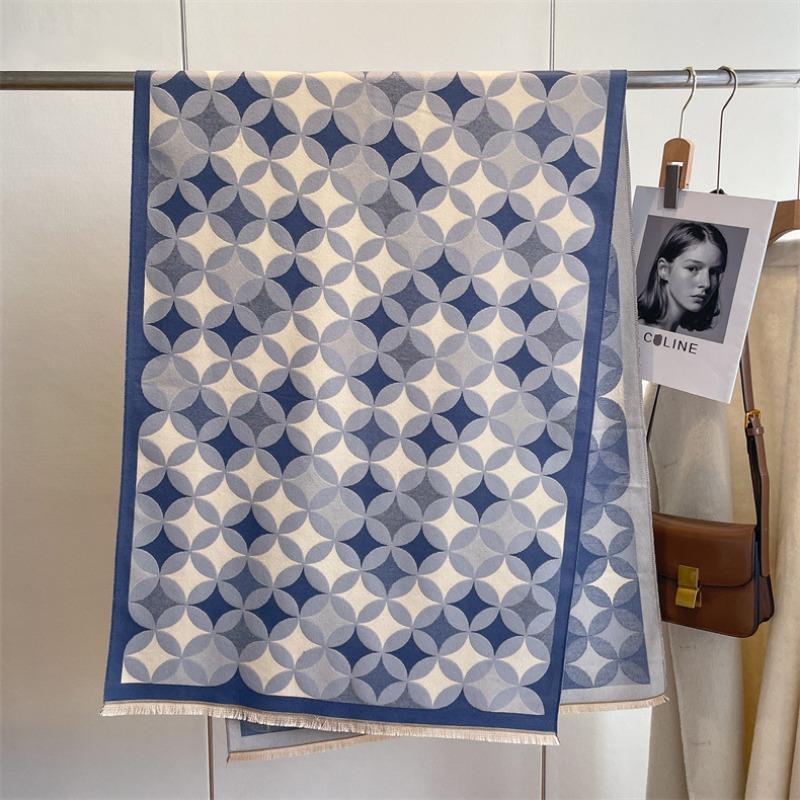 Autumn and Winter Scarf Women's Sparkling Air-conditioned Room Shawl with Thickened Warm Long High-end Imitation Cashmere Scarf