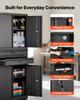 VEVOR Metal Storage Cabinet, 81.5 kg Shelf Load Capacity, 1800 mm Tall Garage Tool Storage Cabinet with 4 Locking Doors and Adjustable Shelves