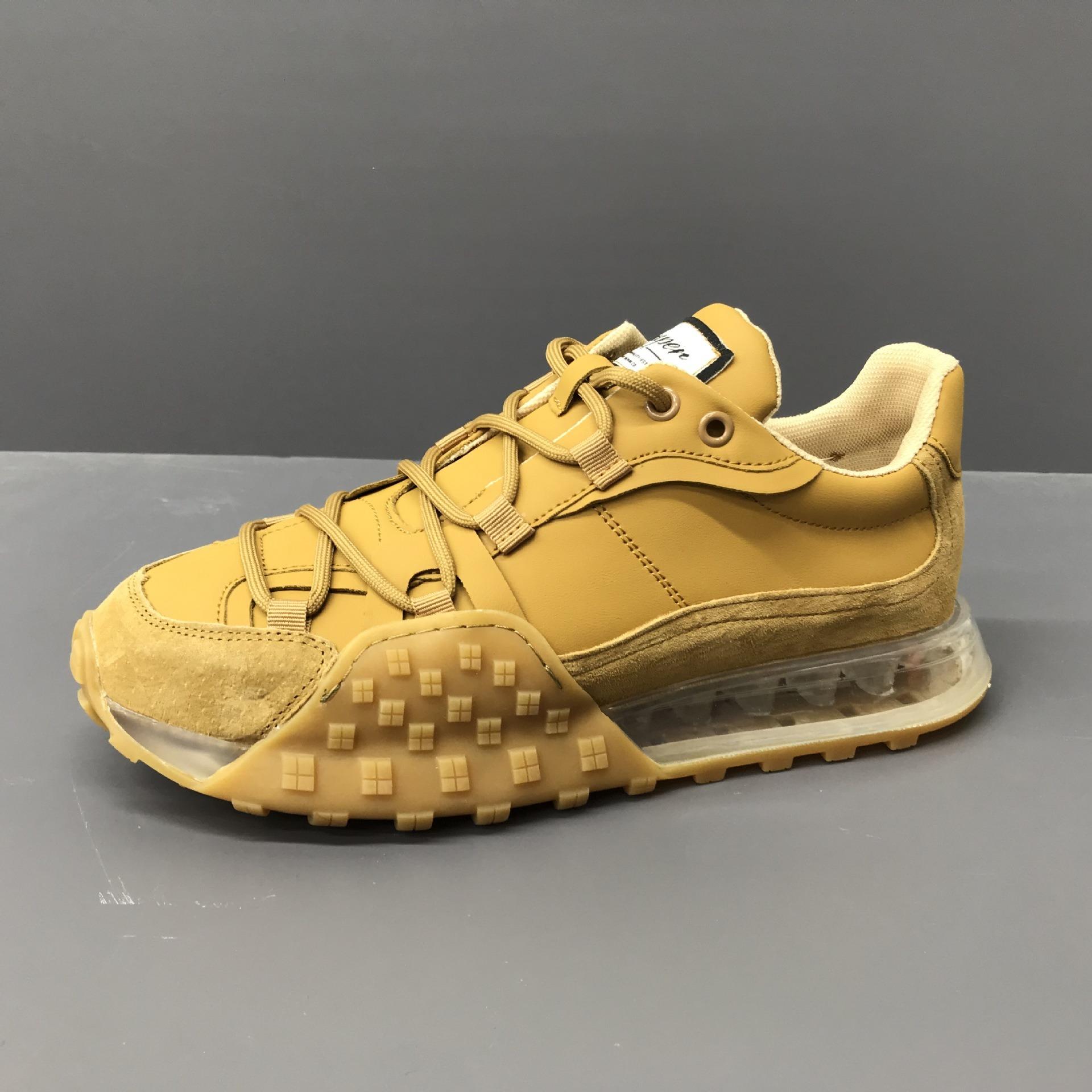 

Sneakers Casual Men Designer Air Cushion Board Shoes Fashion Leather Mesh/Fabric Breathable Height Increased Flat Platform Shoes 43