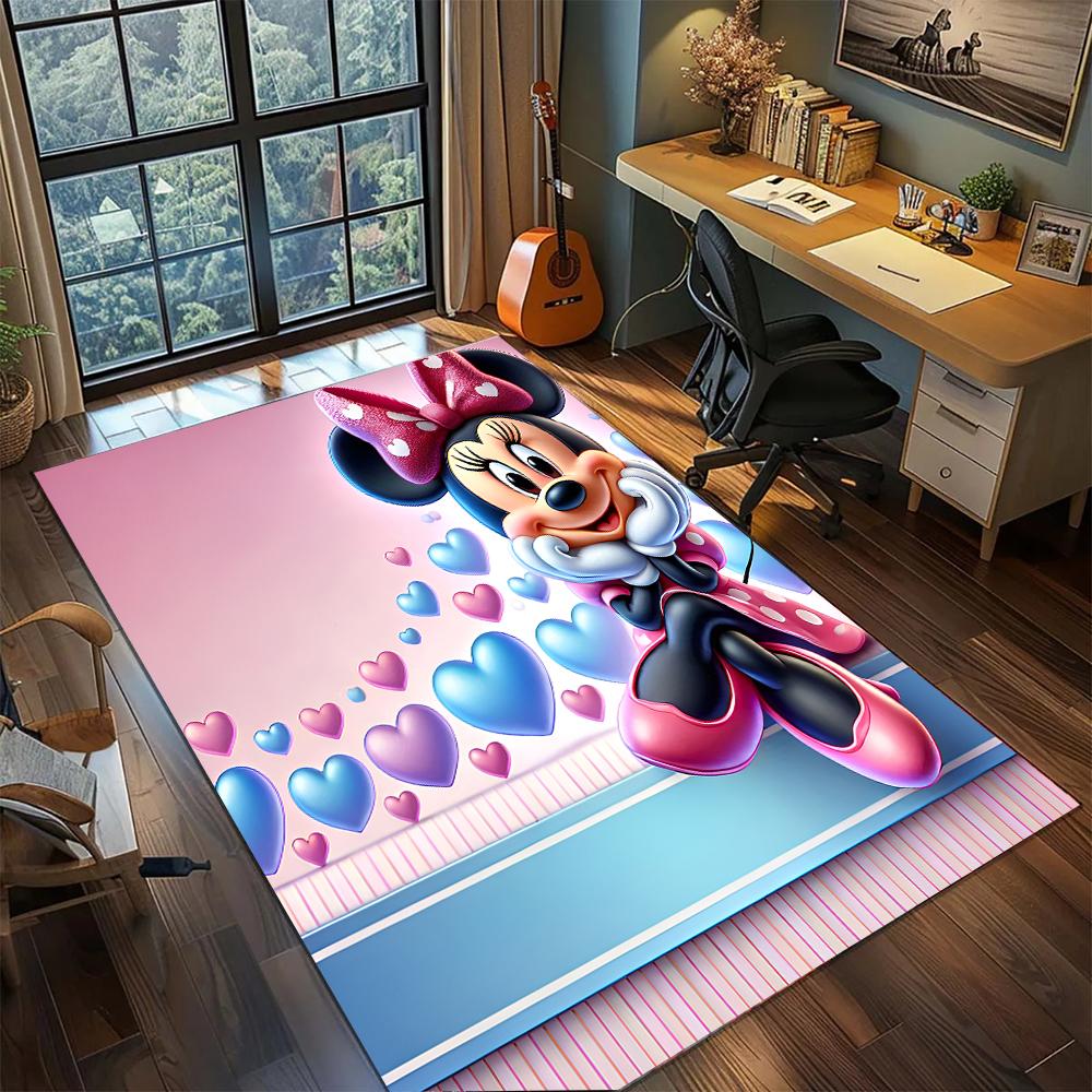 Mickey & Minnie: Minimalist Style Rug Carpet Large Area Rug Non Slip Washable Floor Mat Gamer Room Bedroom Home Decor