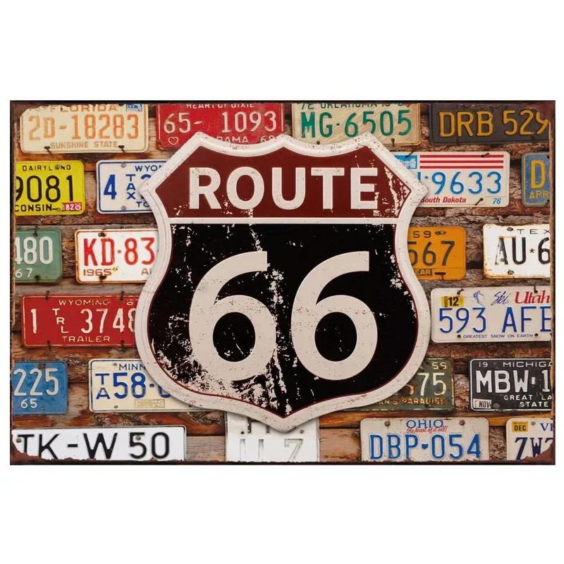 Vintage Historic Old Rout66 Tin Sign Metal Poster Wall Decor For Bar Restaurants Garage Workshop Cafe Club Plaque Man Cave Wall