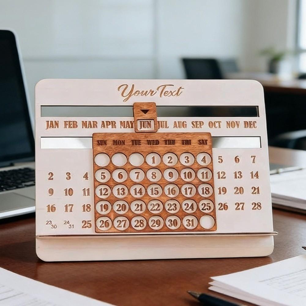 Monthly Chart Design Desk Calendar Wooden Monthly Chart Calendar Gift For Colleagues