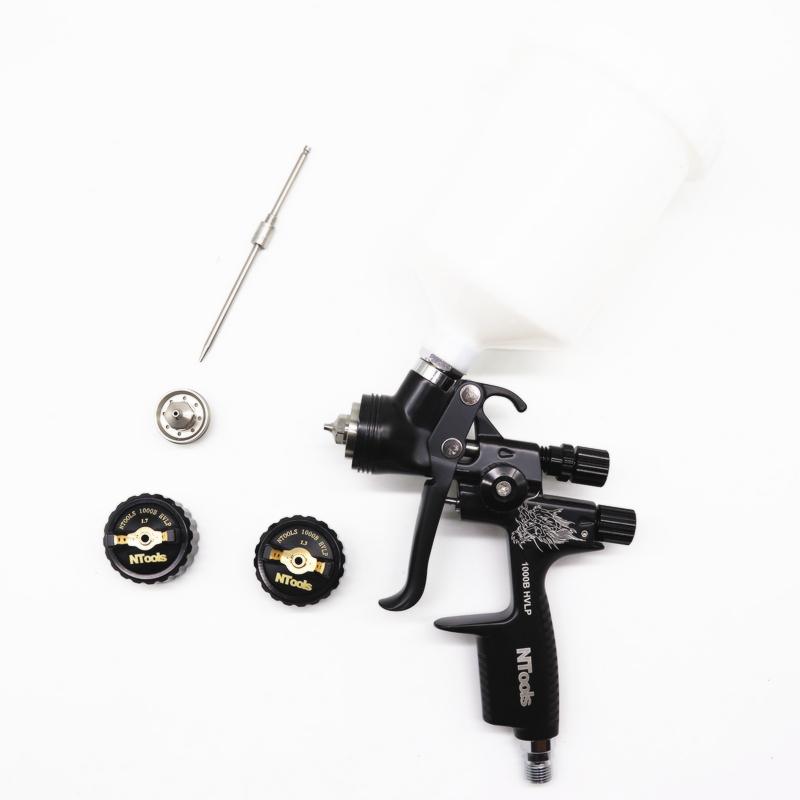 Hvlp Spray Gun with Adapter and Mix Tank Car Repair Paint Spray Guns 1.3 And 1.7mm Nozzle for Painting Water Based Air Spray Gun