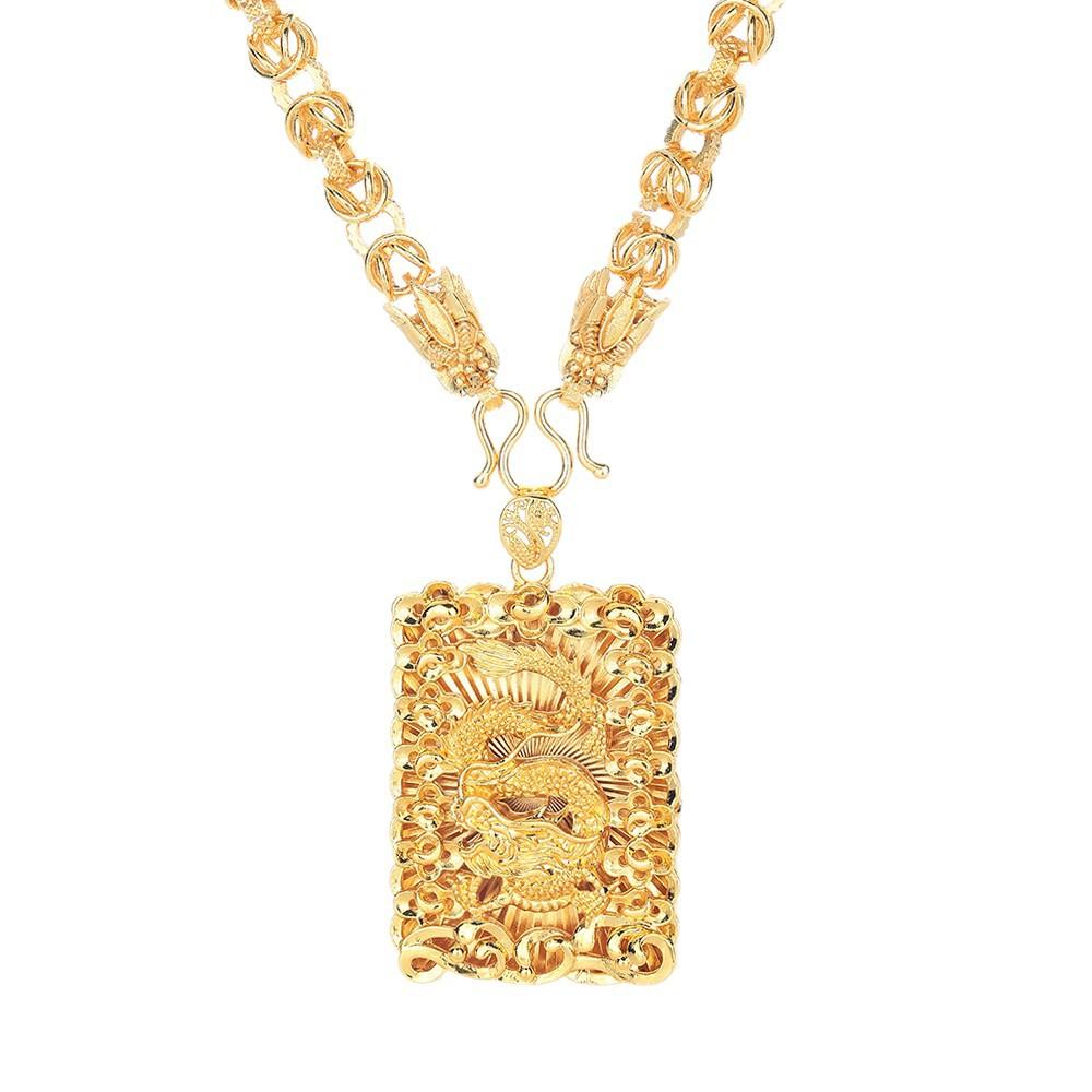 Hollow Dragon Brand Pendant Men's Domineering Necklace Square Brand Can Be High-end Men's Style