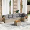 VidaXL Garden Lounge Set with Cushions 7 Pcs, Patio Sofas, Patio Furniture Set, Outdoor Furniture, Beige 3226836