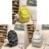Girls Nylon School Backpack With Letter Pattern And Top Handle For School And Travel