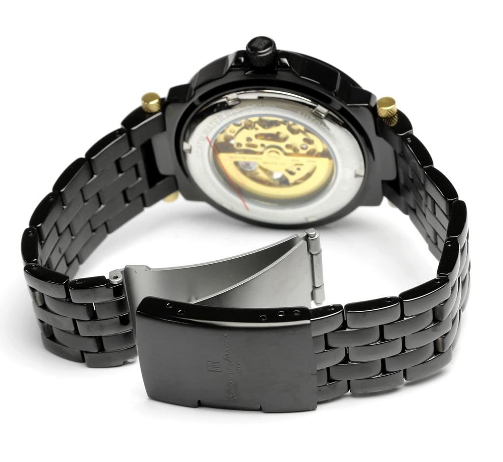 Salvatore Marra Wristwatch Black Gold Automatic Skeleton Business Formal [Salvatore Marra] Men's SM19111SS-BKBKGD