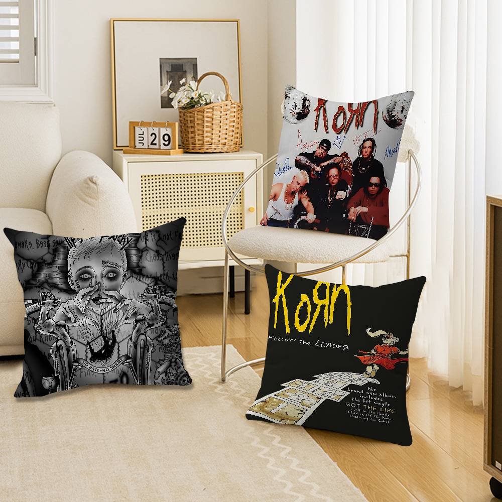 Vintage Rock Band KORN Pillow Gift Home Office Decoration Pillow Bedroom Sofa Car Cushion CoverPillow Case