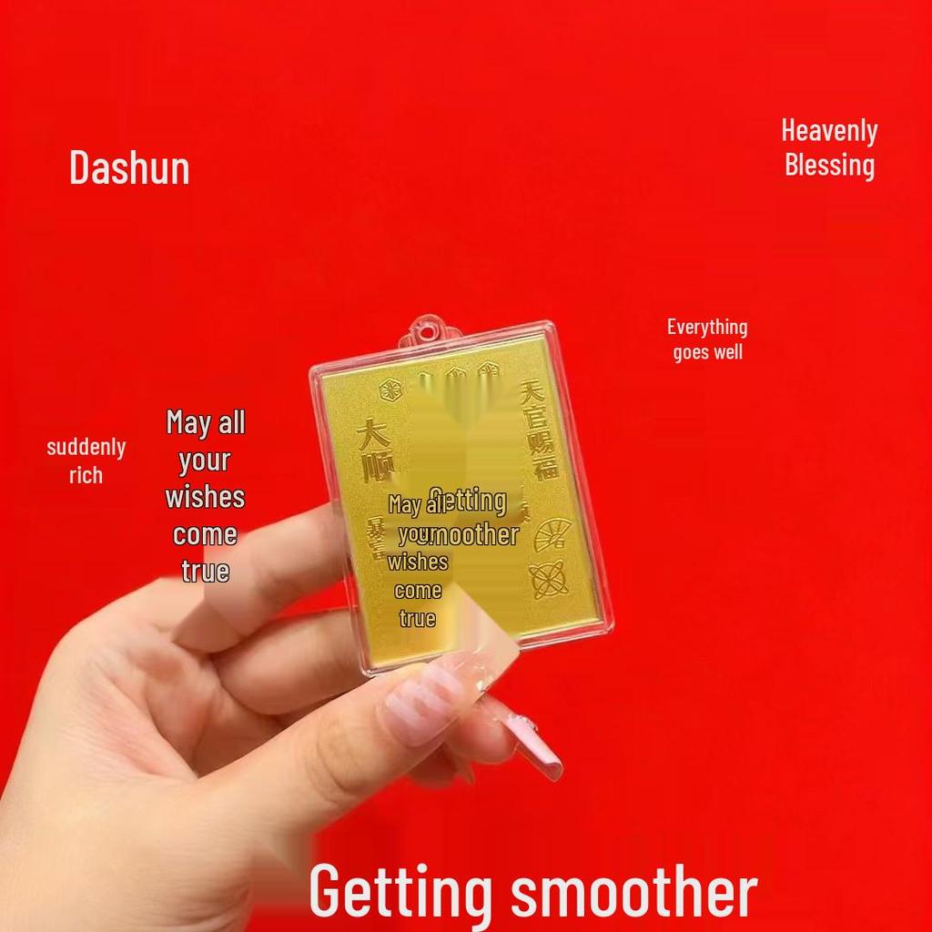 Heavenly Blessings 999 Pure Gold Phone Sticker - Auspicious Horse & God of Wealth Design