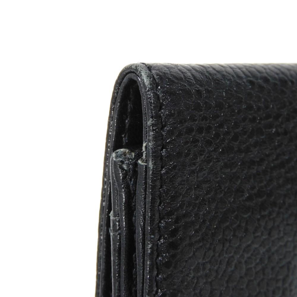 Used 10097 Compact Flap Wallet 7943 COCO Mark CC Mark 3rd Series Vintage Deca Coco Caviar Skin Black Unisex from Japan