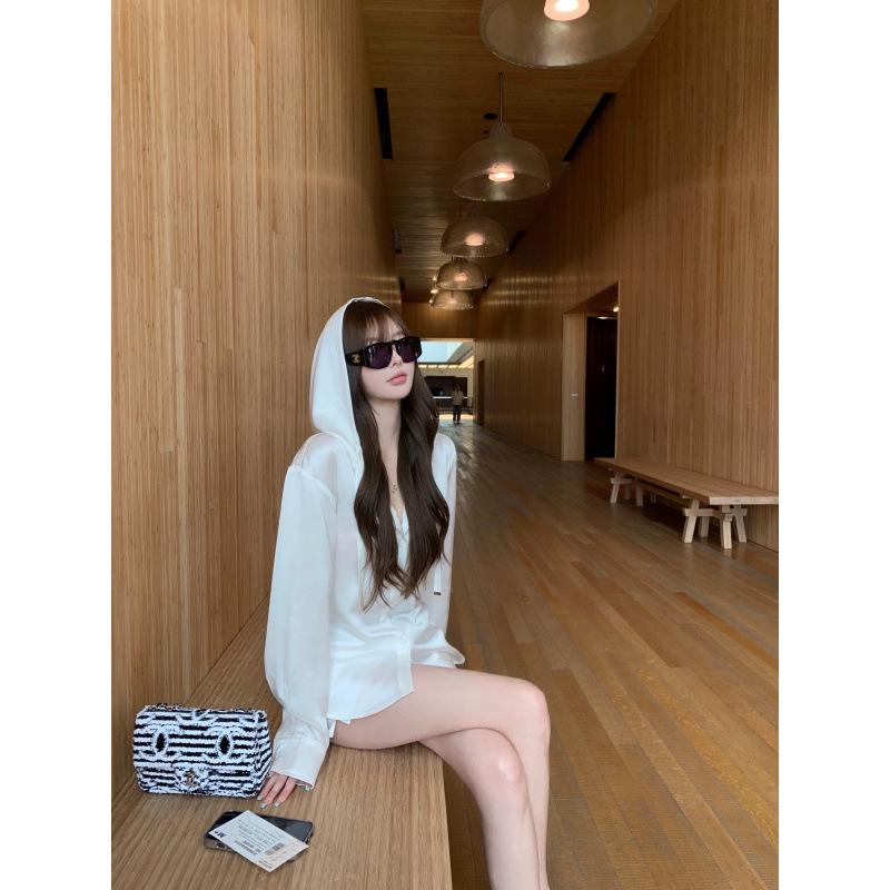 2025 Women's Old Money Style Hooded Shirt: Fashionable, Casual Sunscreen Jacket for Spring/Summer
