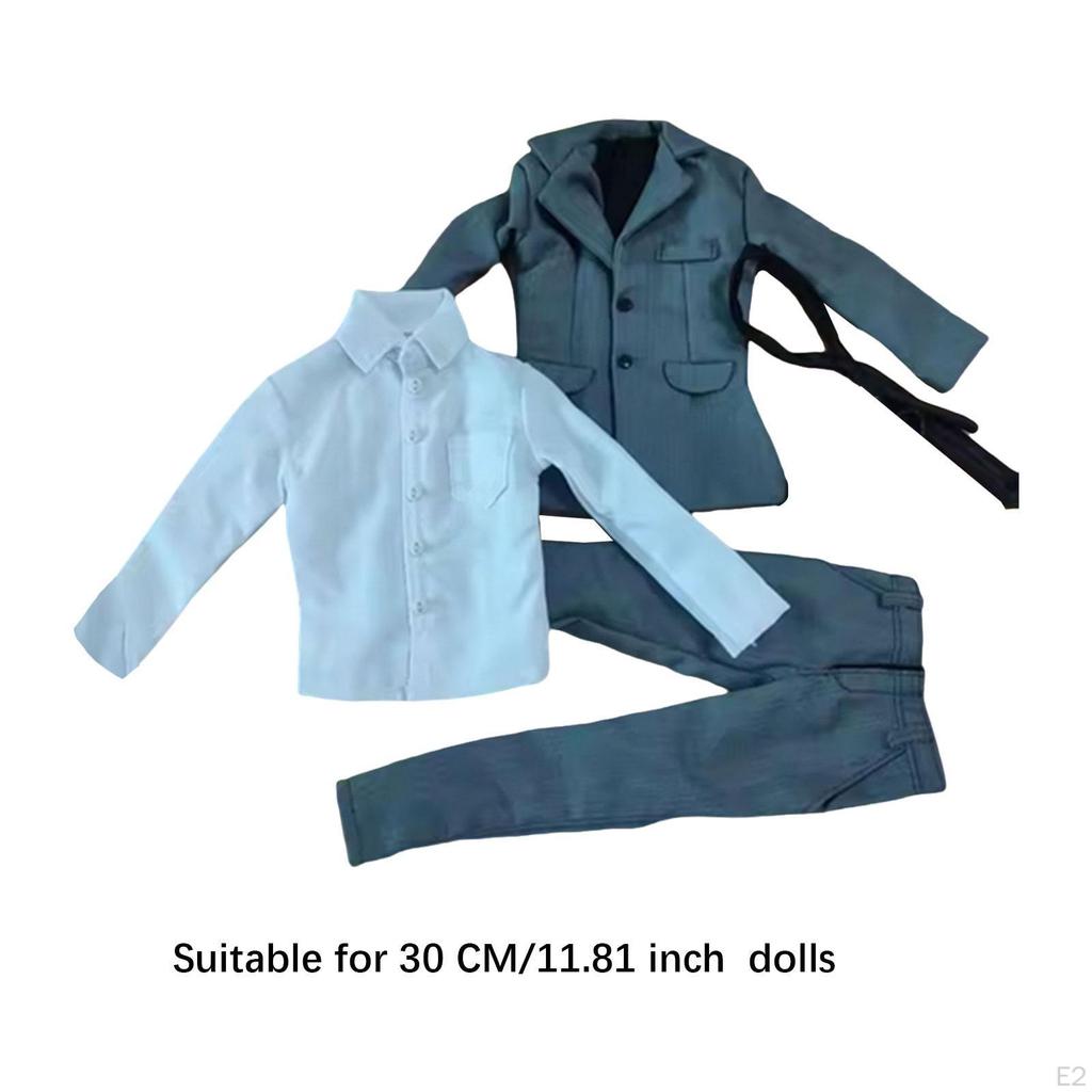 1/6 Male Figure Clothes Action Clothing Set Coat Pants Shirt Outfit,