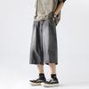 Men's American Retro Patchwork Loose Capri Denim Pants