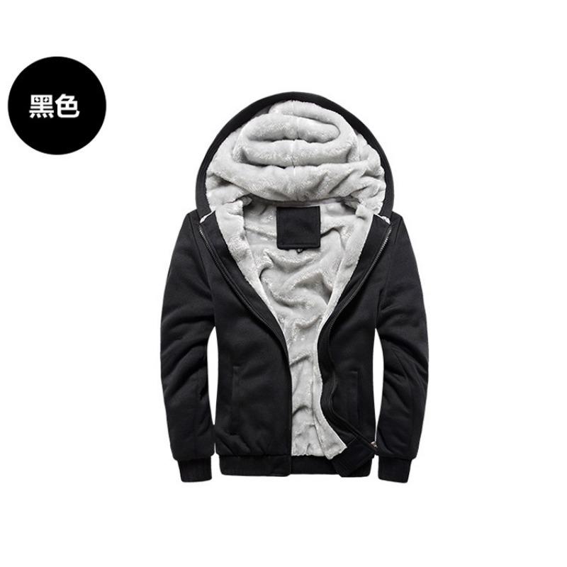 Men S Korean Style Fleece Lined Zip Up Hooded Sweatshirt For Casual Wear
