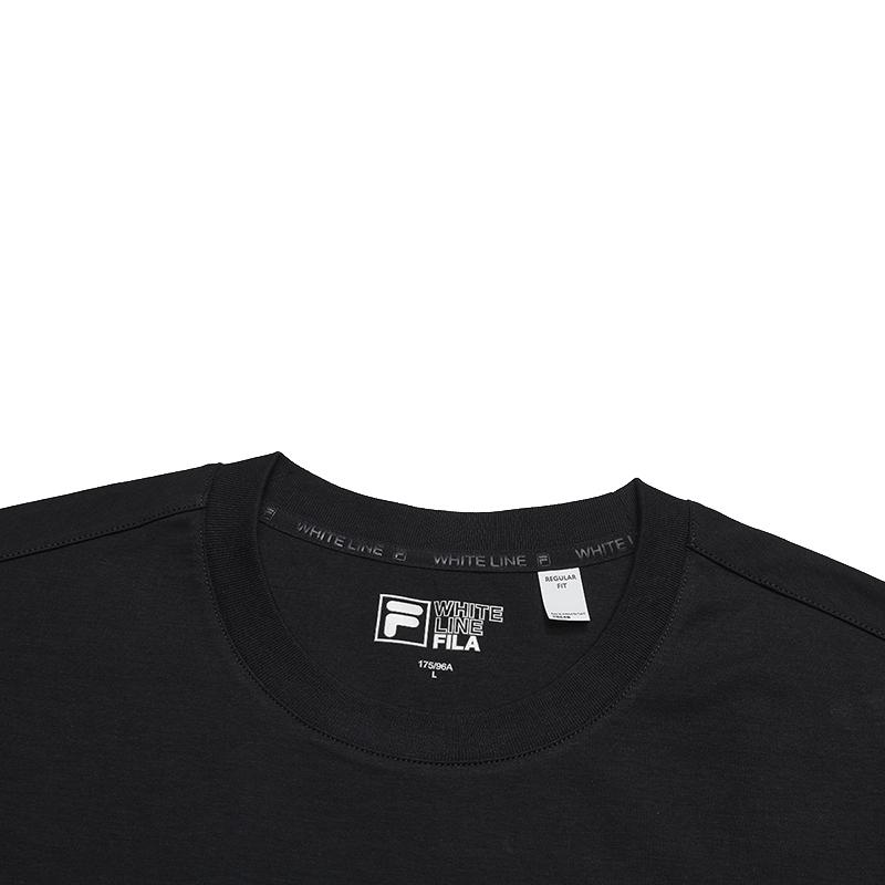 Fila Heritage Fashion Minimalist Casual Everyday Versatile Comfortable Logo Embroidered Solid Color Knitted Short Sleeve T-Shirt F11M548101FNV