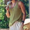 2023 Men Summer Tank Top Knitted Solid Color Sleeveless Vest Tops Gym Fitness Workout Clothes Fashion Crew Neck T Shirt Undershirts