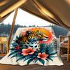 1pc Leopard Print Print Outdoor Blanket, Lightweight Polyester,