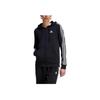 adidas Striped Long Sleeve Zip-Up Hooded Jacket Women Black HZ5743