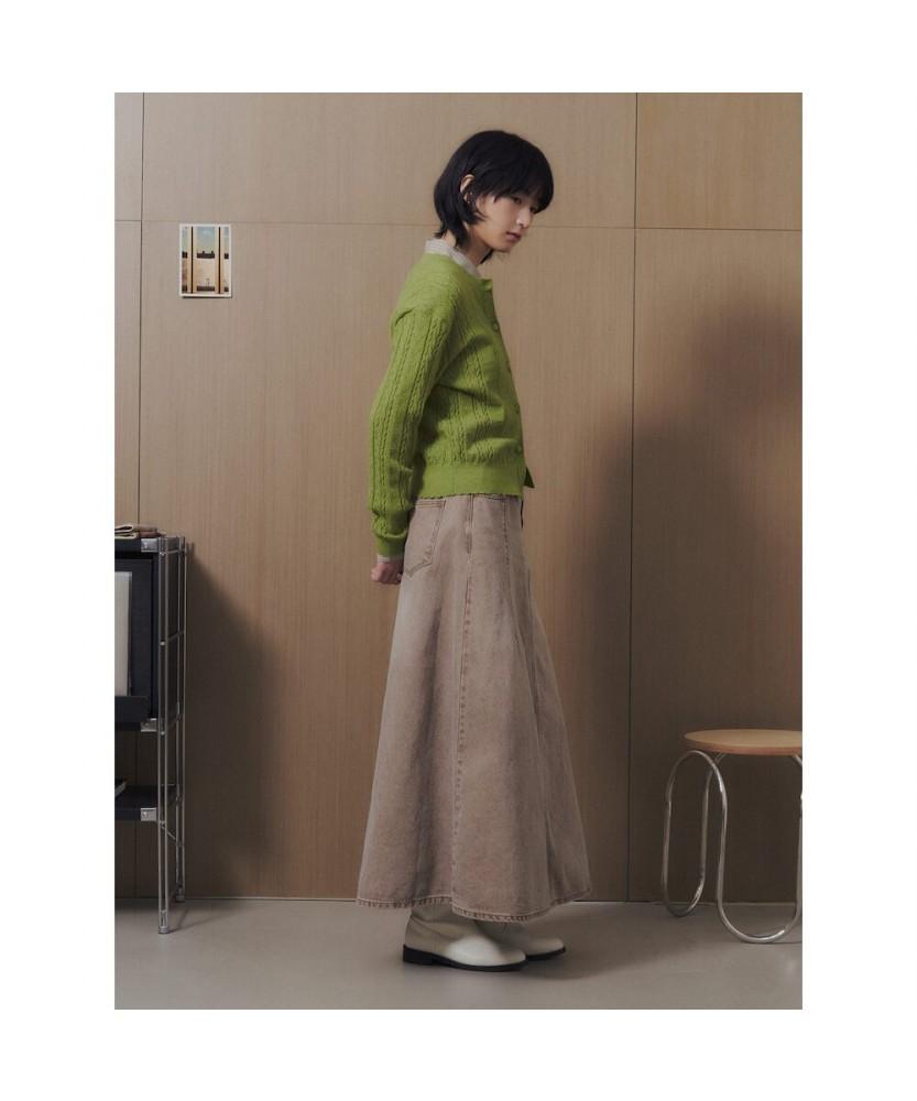 8SECONDS Pigment Denim Long Skirt Yellowish Brown