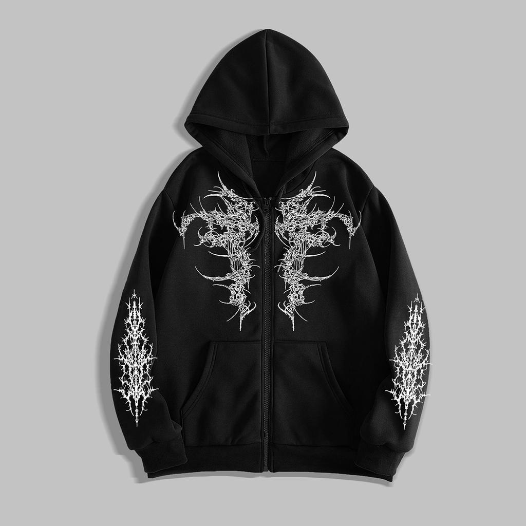 Herrhuvtröja med dragkedja - Tröjor för män Y2K Vintage Långärmad Tröja Streetwear Pullover med ficka