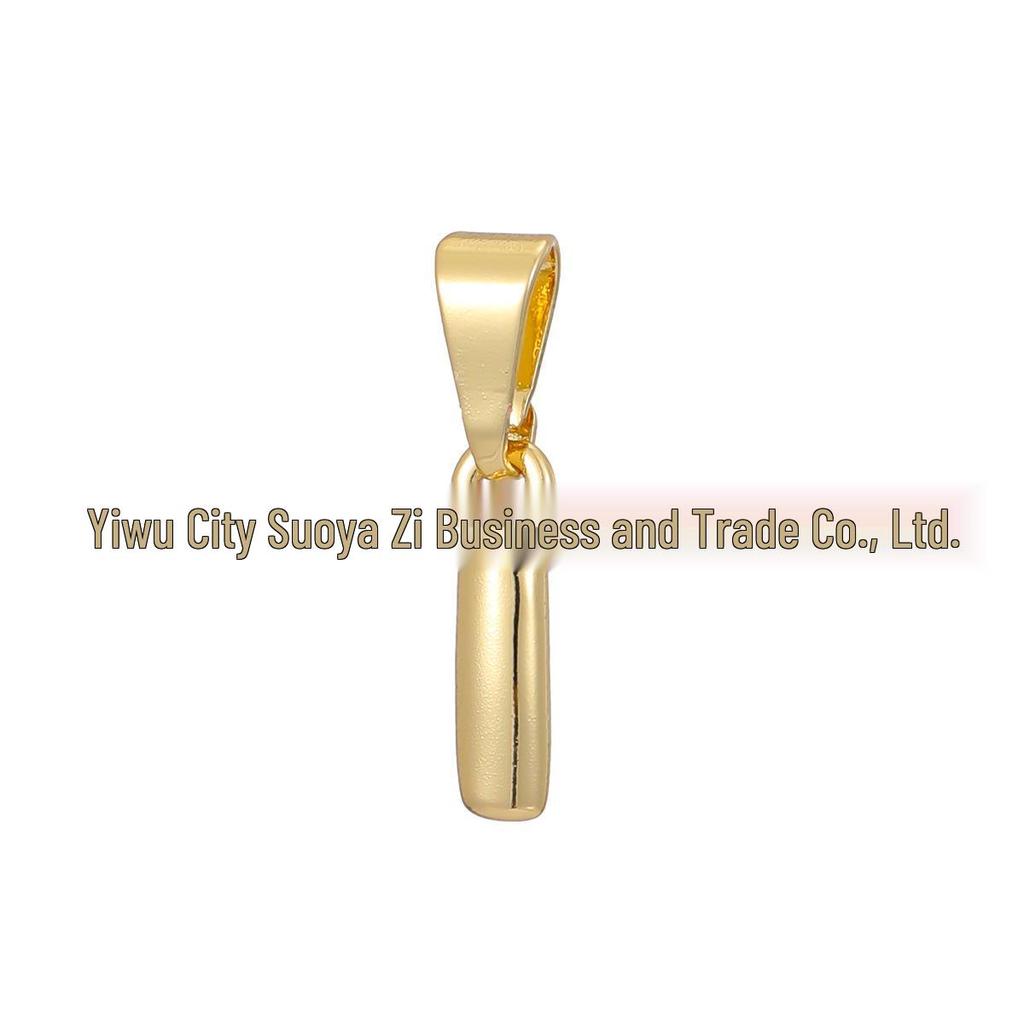 18k Gold-Plated Brass Mini Bubble Letter Pendant Necklace, DIY Personalized with 26 English Letters.