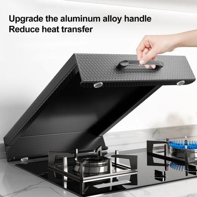 Gas Stove Cover Board with Handle Heat-Resistant Waterproof Easy To Clean Electric Stove Burner Cover Kitchen Supplies