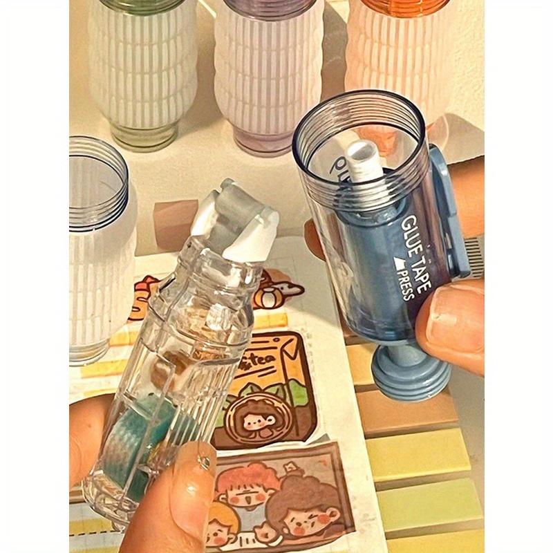 1pc 360° High Viscosity Rotating Press Gel Pen, Refillable, Large Capacity Dual-Sided Adhesive, Ins Style, For Students Back To School